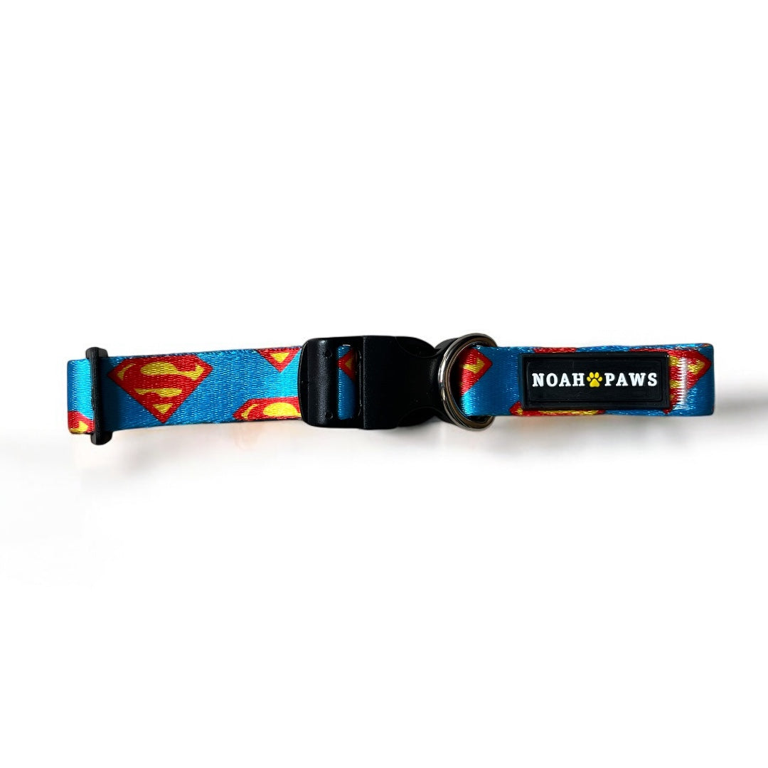 Superman Themed Dog Collar and Leash Set, Small